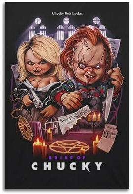 WEHWEGB Poster Bride of Chucky, Wandkunst, Vintage-Poster, dekoratives Gemälde für Schlafzimmer, Wohnzimmer, ästhetisches, elegantes Poster, 30 x 45 cm, ungerahmter Stil
