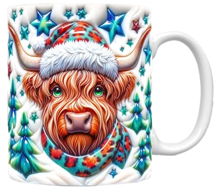 Tazze natalizie Bulk - Tazze da caffè in ceramica per le vacanze, tazze da caffè natalizie - Tazza da caffè con delle Highland, natalizi per accoglienti e caldi, cioccolatini, amici