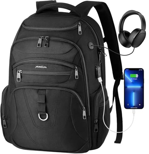 YAMTION Laptop Rucksack Herren und Damen,Schulrucksack Große Schultasche mit Laptopfach Arbeit Schule Reise Wasserdicht