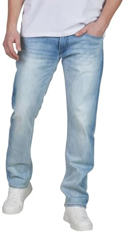 Replay Jeans Herren Stretch Straight Fit Grover Jeanshose Hose Denim, Länge:34L, Farbe:Light Blue Denim (MA972Z.000.917.010), Weite:33W