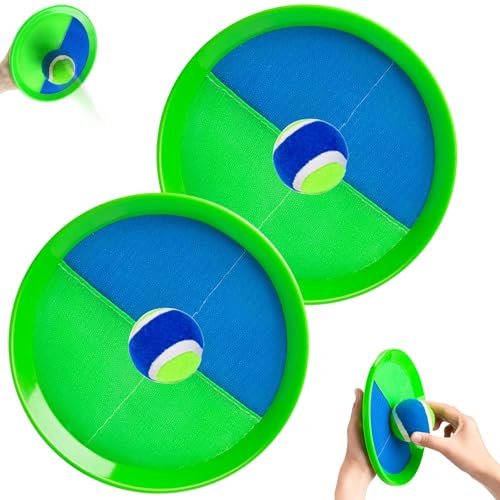 BFYGDP Cattura Racchette Palline Set Toss e Cattura Gioco della Palla Set Giochi Spiaggia Giochi per Esterni di Lancio della Palla in Velcro 2 Palette e 2 Palle Mare