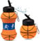 PLNVNVP Botella Agua Silicona Deporte,Botella de agua plegable de Baloncesto, Botella de Agua Plegable de Silicona de 550 ml, Botella de Agua para niños