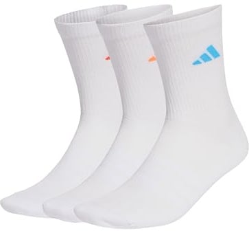 adidas Mixte CUSHIONED SPORTSWEAR CREW SOCKS 3 PAIR PACK, white/Lucid Orange/lucid red, 40-42