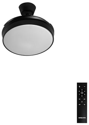 CREATE / WIND CLEAR S/Ventilador de techo con luz negro con mando / 40W, Ø91 cm, temporizador, 6 velocidades, aspas retráctiles, 3 temperaturas de luz, función verano-invierno