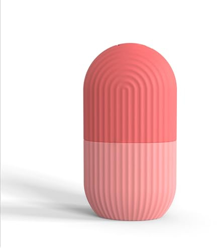 QUXVUIS Hautpflege Gesichts Eiswürfelform, Schwellung, Akne, Flush, Rolling Eye, Gesichtsmassagegerät, tragbare, wiederverwendbare, kühlende Icing Form, Rosa
