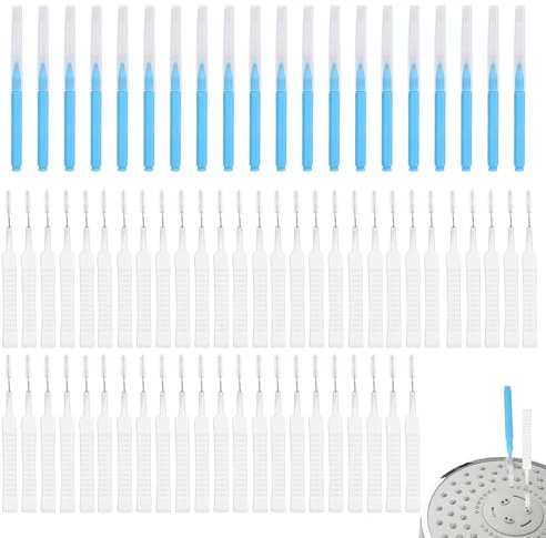 70pcs Shower Head Cleaning Tools, Multi-Size Showerhead Cleaner Picks Anti-Clogging Cleaning Brush 2 Styles Unclogger Accessories for Small Holes Faucets Sink Gaps Nozzles