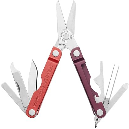 Leatherman Micra, Vino Especiado | Llavero Multiherramienta de Acero Inoxidable con Tijeras de Resorte y 9 Herramientas