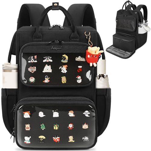 Arcoyard Ita Bag Pin Display Backpack, Ita Backpack With Lunch Box, M, Black