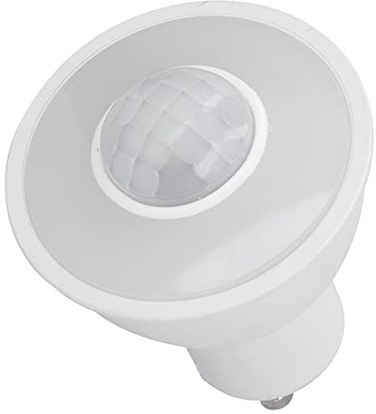 Pssopp Motion Sensor Bulb, 5W GU10 LED Light Bulb 6000K Cool White 500LM with SMD2835 Beads Infrared Human Induction for Indoor Lighting Aluminum + PC Maximum Diameter 5cm Total