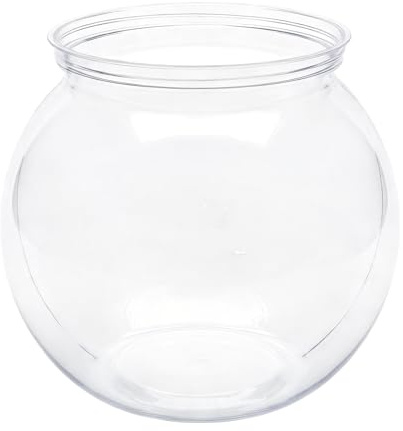 Mini aquarium rond en plastique incassable incassable pour décoration de bureau, décoration d'intérieur, centre de table de 720 ml