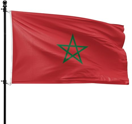 VlagDirect - Drapeau marocain - Drapeau Maroc - 150 x 225 cm - Drapeau XL.