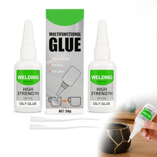 Set de 2 piezas de pegamento universal extra fuerte de 50 g – adhesivo de alta resistencia para plástico, metal, cerámica y más – pegamento de secado rápido, impermeable, duradero y resistente
