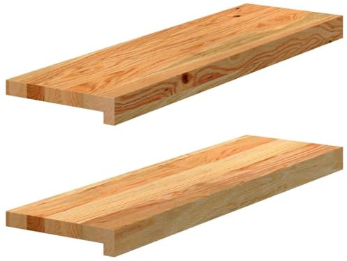 Kaloriko davanzali per finestre in legno massello di quercia marrone chiaro, 70 x 20 x 2 cm, 2 pezzi, montaggio stabile per telai e cornici per finestre interni ed esterni, con venature naturali e