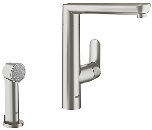 GROHE 32179DC0 K7 Kitchen Tap (High Spout, Side Spray and Supersteel)