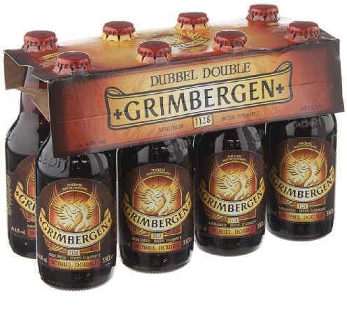 Original belgisches Bier - GRIMBERGEN Double 6,5% vol. 8 x 33 cl, Abteibier, hohe Gärung, dunkelbraun inc. 0.64€ MEHRWEG Pfand