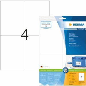 HERMA Etiketten weiß 105x148mm Premium A4 VE=40 Stück