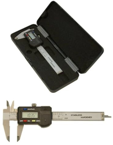 Machine DRO Pocket Digital Caliper 0-75mm (0-3) – Stainless Steel Vernier Measuring Tool with LCD Display, Metric/Imperial Units, 0.01mm Resolution, ±0.03mm Accuracy, SR44 Battery, Includes Case