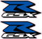 GSXR Suzuki Motorrad-Aufkleber, Blau, 2 Stück