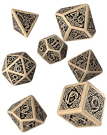 Q-Workshop CER18 - Celtic 3D Dice Beige/Black (7)