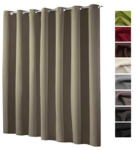 heimtexland ® XXL Ösenschal Verdunkelung HxB 245x275 cm Thermovorhang Verdunkelungsgardine Extra Breit Schlamm Braun Typ139