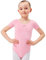 tanzmuster Kinder Kurzarm Ballett Trikot Lisa mit Strasssteinen in rosa, Größe:164/170
