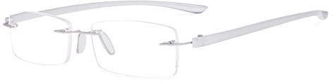 Eyekepper Leser Kleine Linse Randlos Lesebrille Männer Frauen(Silber)+0.50