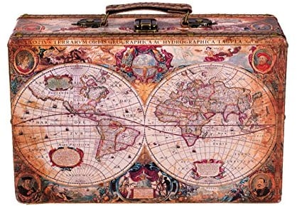 Birendy Truhe Kiste KD 1288 Koffer Kofferset Holztruhe Vintage Schatzkiste,Piratenkiste Größe M (26cm B x 15cm T x 8cm H)