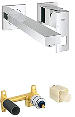 GROHE Eurocube Bundle | 2-Loch-Waschtischbatterie + Einhand Unterputz-Universal-Einbaukörper für 2-Loch Waschtischbatterien