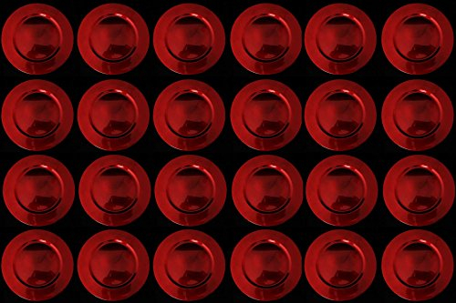 PRGN 24 SOTTOPIATTI CIRCOLARI Rosso 33CM Natalizi Natale Decoro TAVOLA