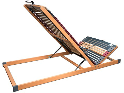 FMP Matratzenmanufaktur 7 Zonen Lattenrost Rhodos KF Bettkasten 44 Leisten mit BETTKASTENFUNKTION mit Gasdruckfedern. SPITZENQUALITÄT AUS Deutschland 90 x 190 cm