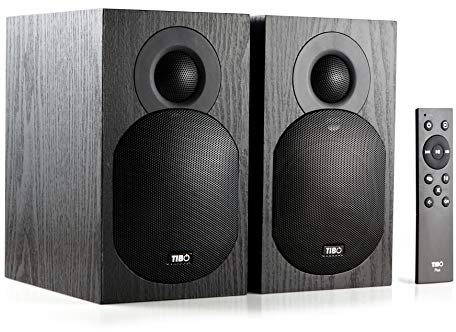 TIBO Plus 2.1 Active HiFi Bookshelf Bluetooth Speakers - Designed and Developed in the UK,Black