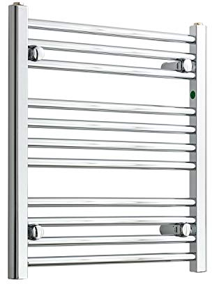 companyblue 550mm Wide Straight Chrome Heated Towel Rail Radiator Ladder Bathroom Warmer (600 x 550 mm)