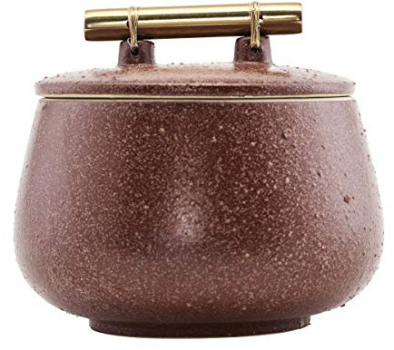 House Doctor 210120602 Lagerung mit Deckel, Diva, Brannt, h: 12 cm, Dm: 14 cm, Finish/Farbe kann variieren, Glas, Gebranntes Henna