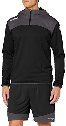 Kempa Herren Emotion 2.0 Quarter Zip Hoody, schwarz/Anthra, 3X_l