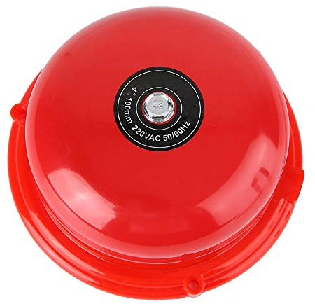 Feuerglocke, 100DB, 6 Zoll, rostfreier Stahl, interne Schlagart, funkenfreie, feuerfeste Glocke, geeignet für Schule, Fabrik, Werkstatt(12V)