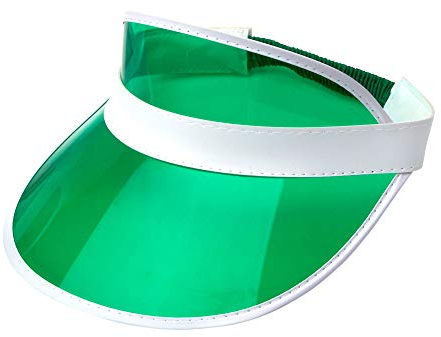 W WIDMANN MILANO Party Fashion, Visiera parasole stile retrò, Comfort ottimale con fascia elastica, Accessorio per costume a tema anni '80, Verde, Taglia unica