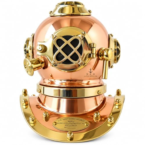 US Navy Mark V Taucherhelm, Kupfer- und Messing-Finish, dekoratives Geschenk