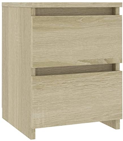 vidaXL Mesita de Noche Contrachapada Casa Hogar Decoración Diseño Estilo Habitación Dormitorio Mesa Mesilla Cama Cómoda 30x30x40 cm Color Roble Sonoma