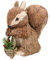 Garneck Christmas Squirrel Figurines With Nut For Home Decor Straw Squirrel Christmas Tree Ornament Table Centerpiece
