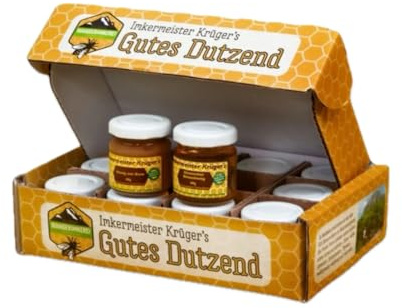 Allgäuer Wanderimkerei Gutes Dutzend – Honig Geschenkset & Probierset mit 12 Sorten à 60 g, 720 g