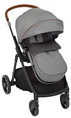 Graco Near2Me Poussette (de la naissance à 3 ans environ, 0 à 15 kg) avec fonction Slide2Me, chancelière de luxe et housse de pluie Gris