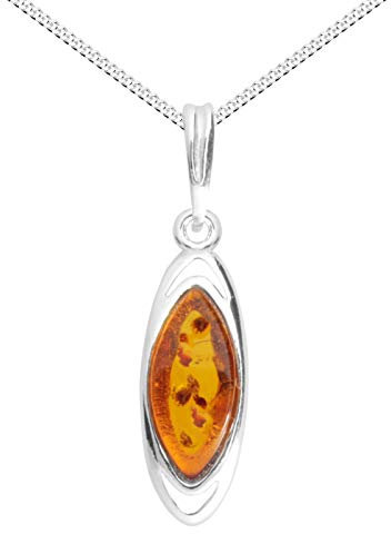 Kette mit Anhänger - Nordica - Silber 925/000 - Bernstein