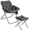 SoBuy OGS55-HG Gartensessel Verstellbarer Gartenstuhl Campingstuhl Relaxsessel mit Hocker und Tasche Klappsessel Fernsehsessel klappbar Grau
