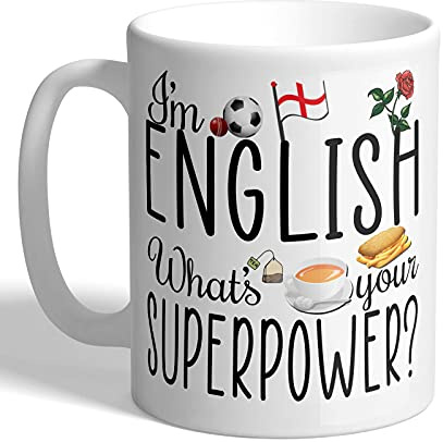 I Love Mugs - I'm English - What's Your Superpower? - England - Mug, Ceramic, 11fl.oz.