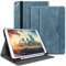 HOLIMET Hülle für iPad 9./8./7. Generation(2021/2020/2019) 10,2 Zoll mit Stifthalter, PU-Leder Schutzhülle Ultradünne Soft TPU Rückseite Abdeckung Schutzhülle Stoßfest, Auto Schlafen/Wachen (Blau)