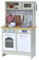 Teamson Kids Küche Für Kinder Aus Holz Little Chef Boston mit Interaktiven Funktionen & 9 Kochzubehör, Hellgrün/Weiß TD-12679D