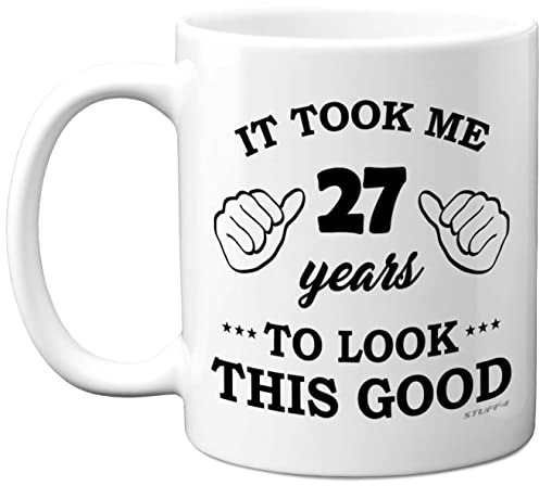 Stuff4 27th Birthday Gifts for Women and Men, Birthday Mug for 27 Year Old | 11oz Ceramic Dishwasher Safe, His or Her Special Day, Made in The UK