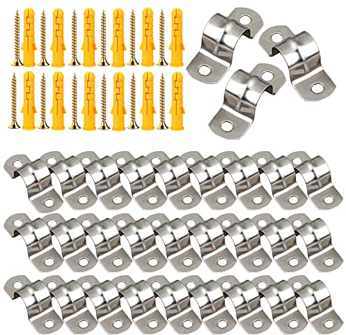 Rohrschelle, 30 Stück U-Rohrschellen, 25mm Rohrhalterung Edelstahl, Befestigungsschelle, Edelstahl Befestigungsschelle mit Schrauben