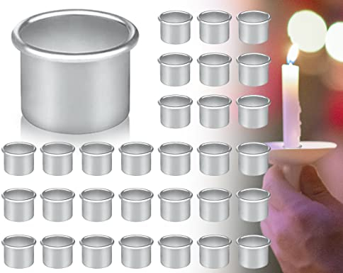 ZoeTekway 30-teilige Kerzenhalter aus Metall für Kerzeneinsätze, Tischkerzen, Tischkerzen, Geburtstagskerzen und Teelichter (Innendurchmesser 22 mm)