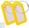 Kofferanhänger mit Adressschild, 2 Pack, in Gelb, Kunststoff Schild, für Flugreise, Kreuzfahrt, Koffer Tag Gepäckanhänger, Namensschild, Adressanhänger, Taschenanhänger, Reise ID Etikett Aufhänger
